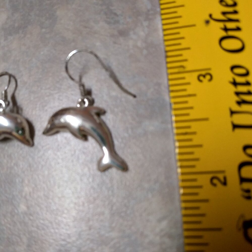 Dolphin Stainless Steel Dangle Earrings